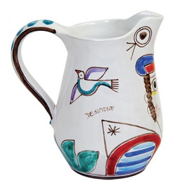 Brocca argilla bianca ceramiche de simone Folk BR98FK Brocca argilla bianca ceramiche de simone Folk BR98FK